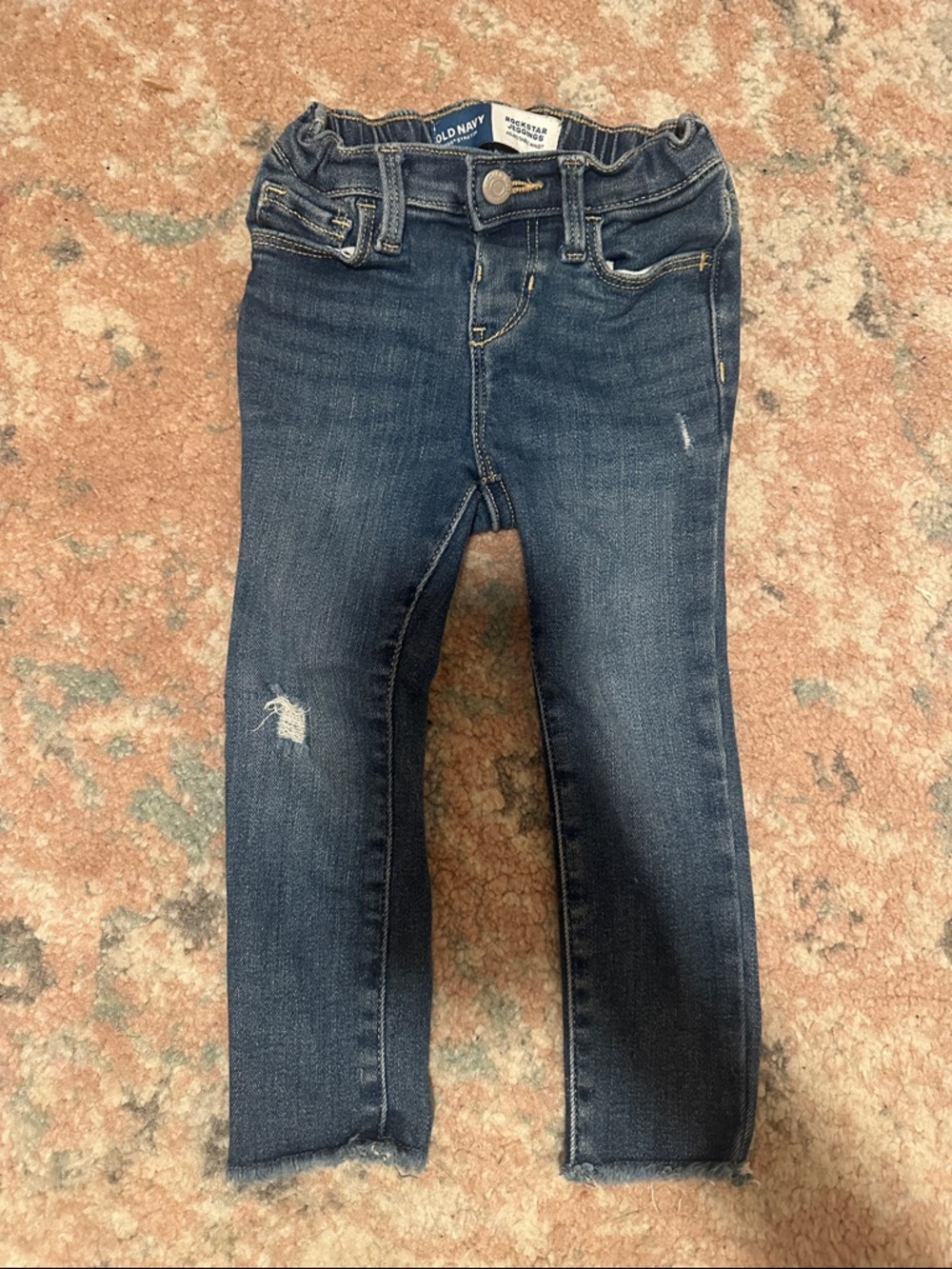 Old Navy Kids Dark Blue Skinny Jeans with Subtle Distressing